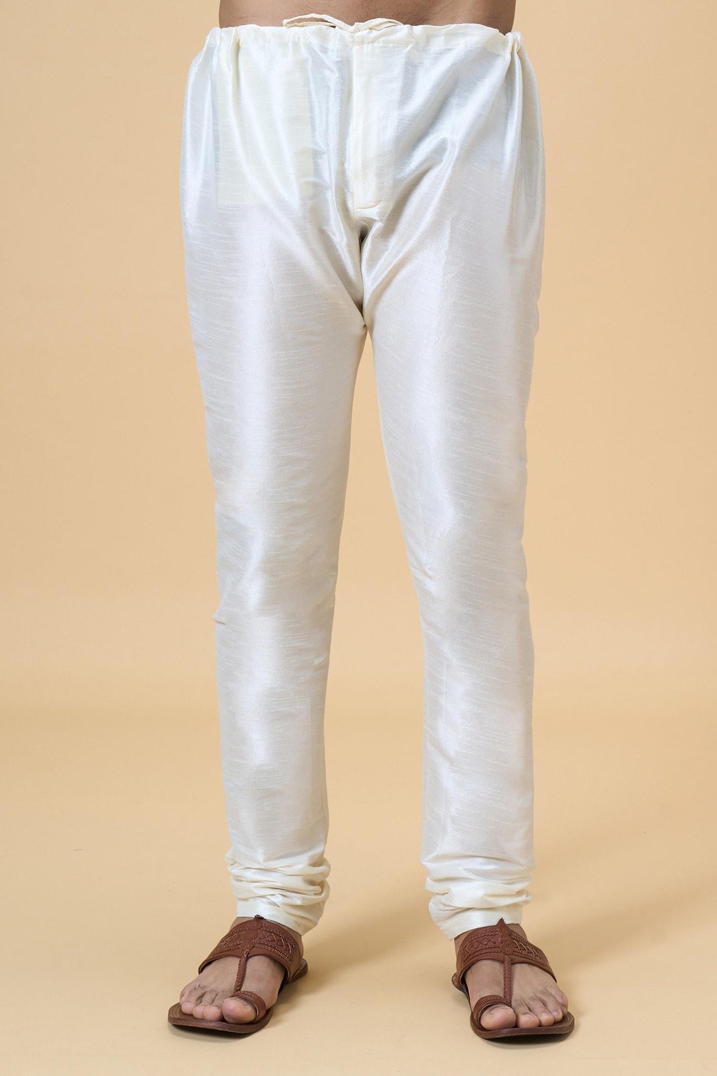 Kurta With Churidar Grey Jacquard Silk Ray Bloom Woven