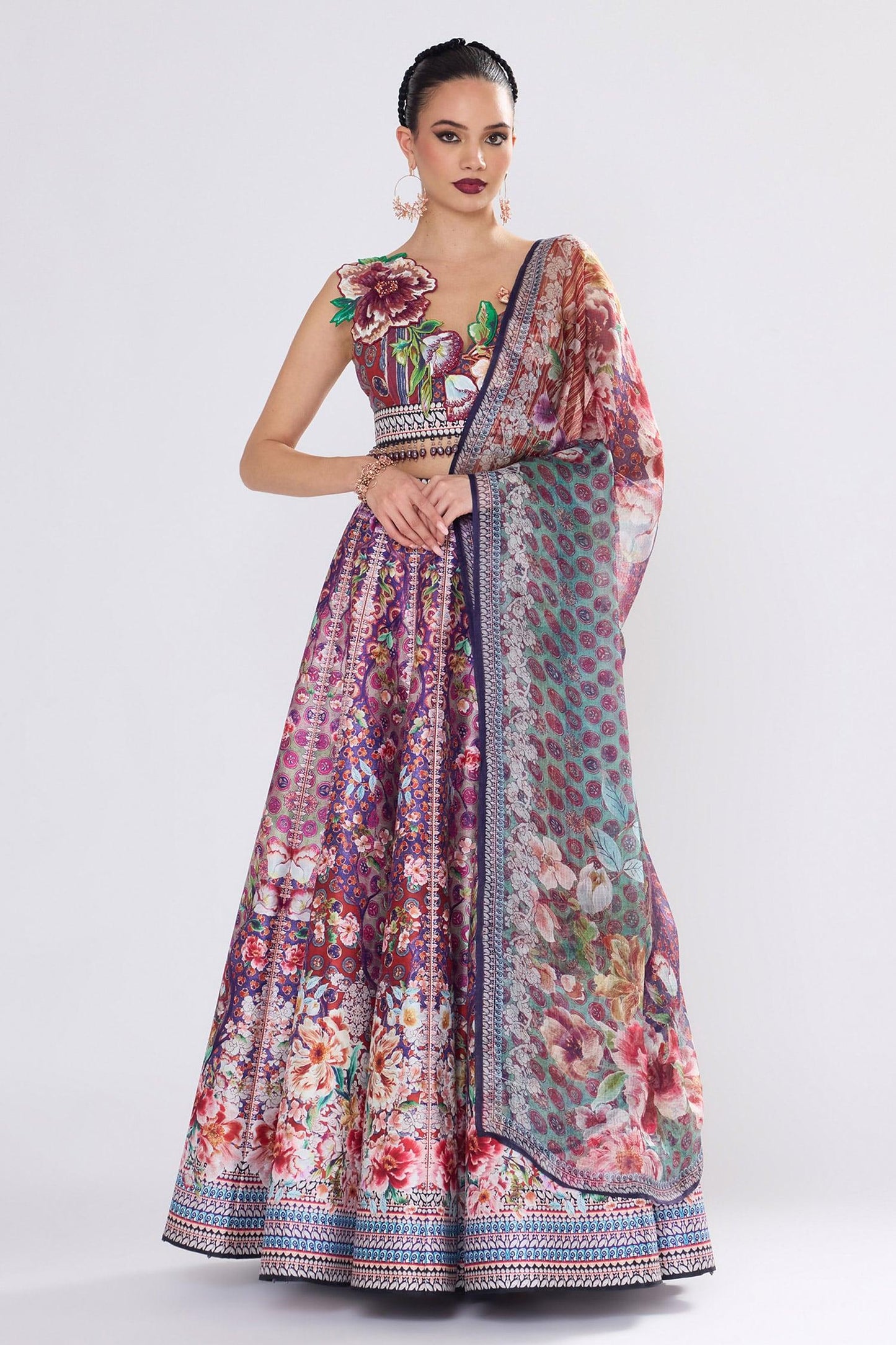 Multi Color Floral - Designer Kurta Set