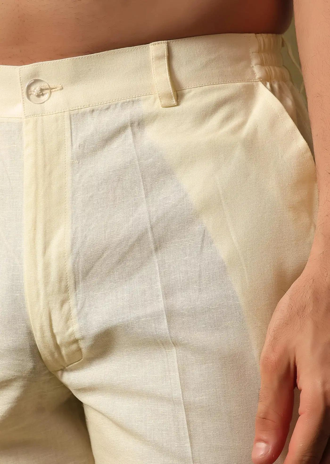 Beige Cotton Kurta Set With Resham Work For Men Elegant Designer Kurta Sets