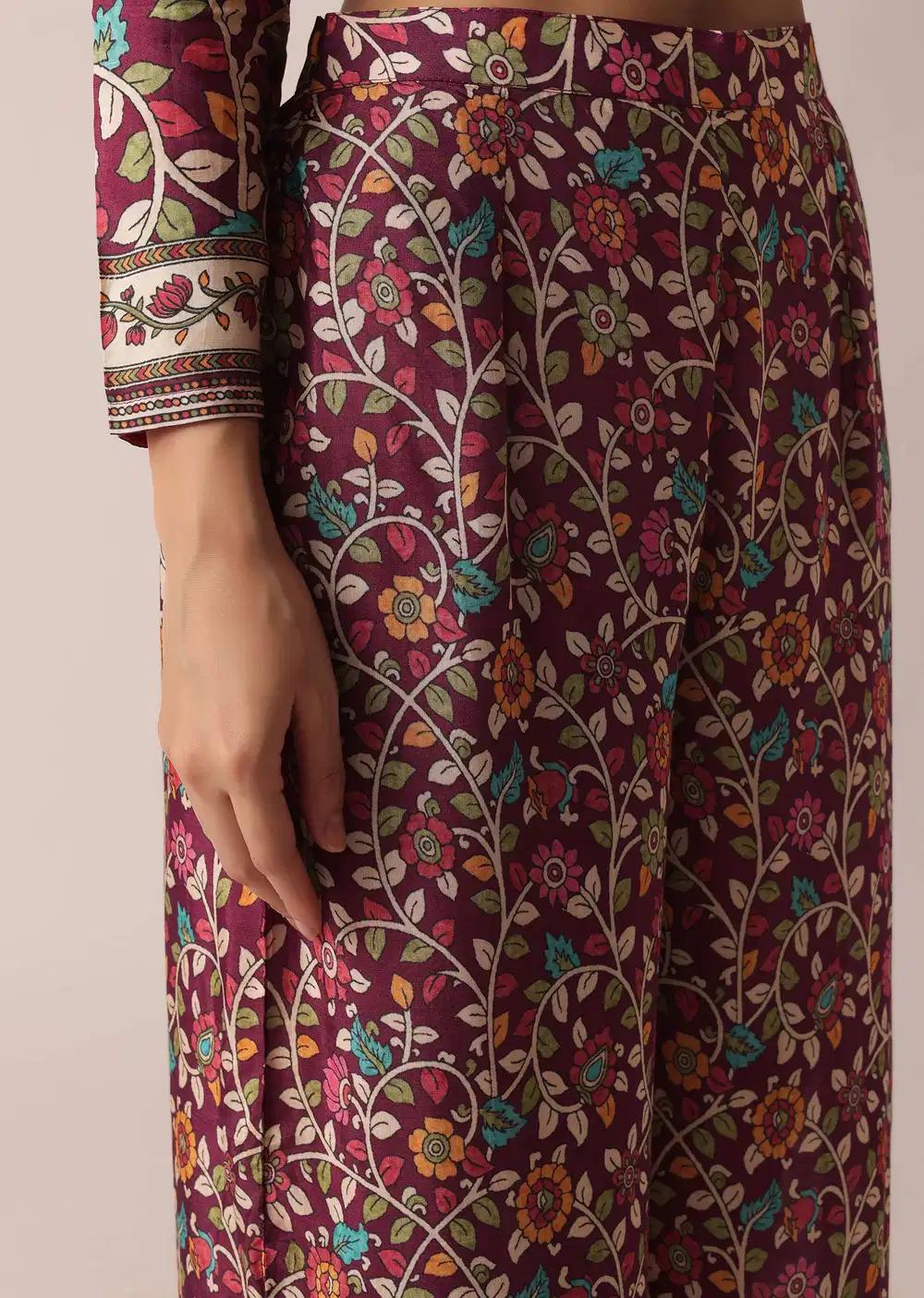 Beige Kurta And Pant Ensemble With Printed Motifs Outfit