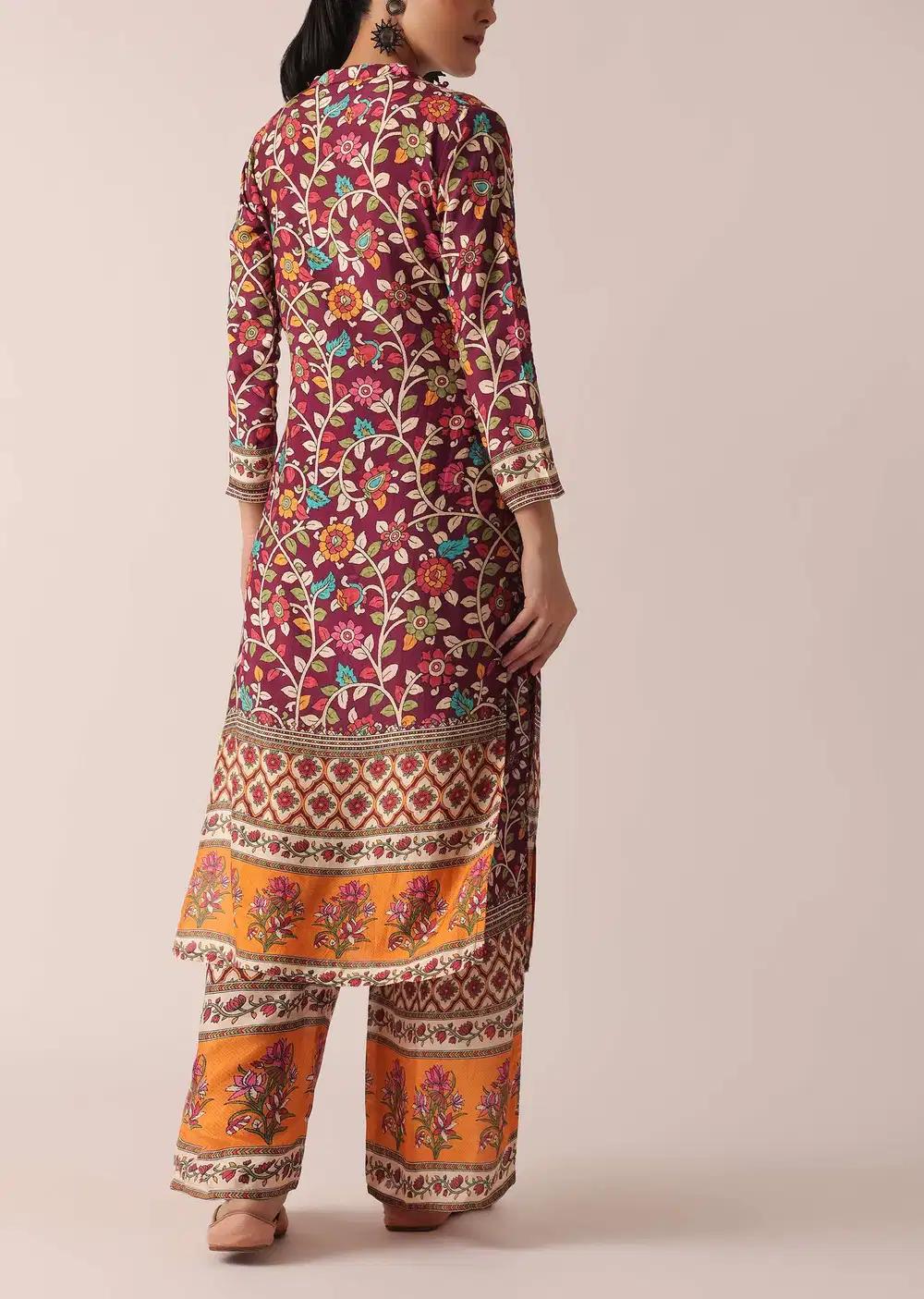 Beige Kurta And Pant Ensemble With Printed Motifs Outfit