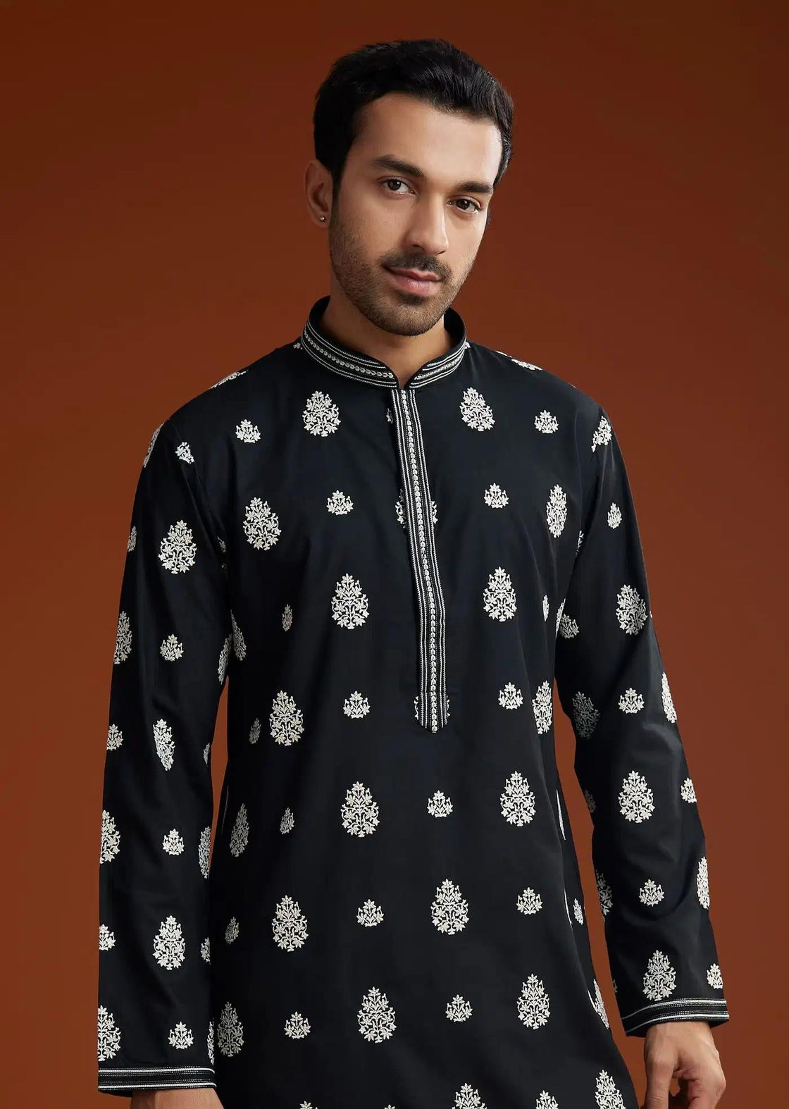 Black Chanderi Kurta Pant Set Elegant Designer Kurta Sets