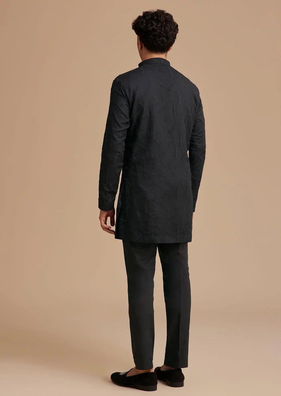 Black Cotton Textured Kurta Set Elegant Designer Kurta Sets