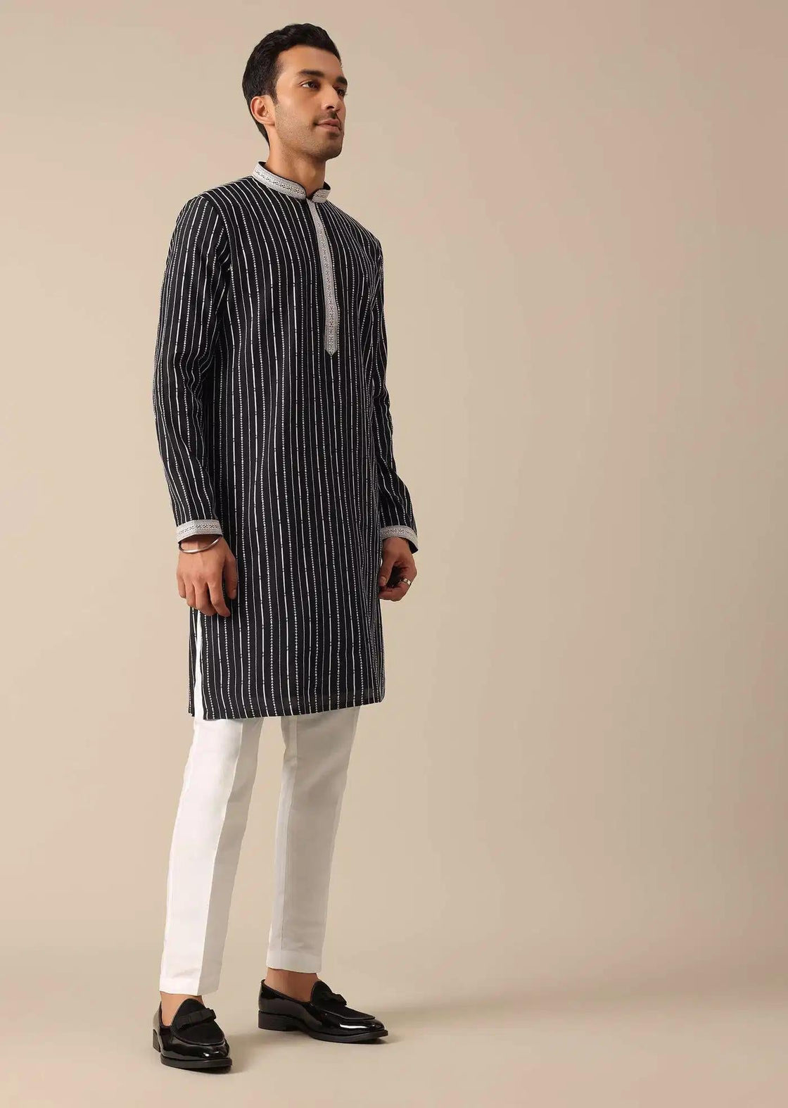 Black Kurta Set With Resham Detail Elegant Designer Kurta Sets
