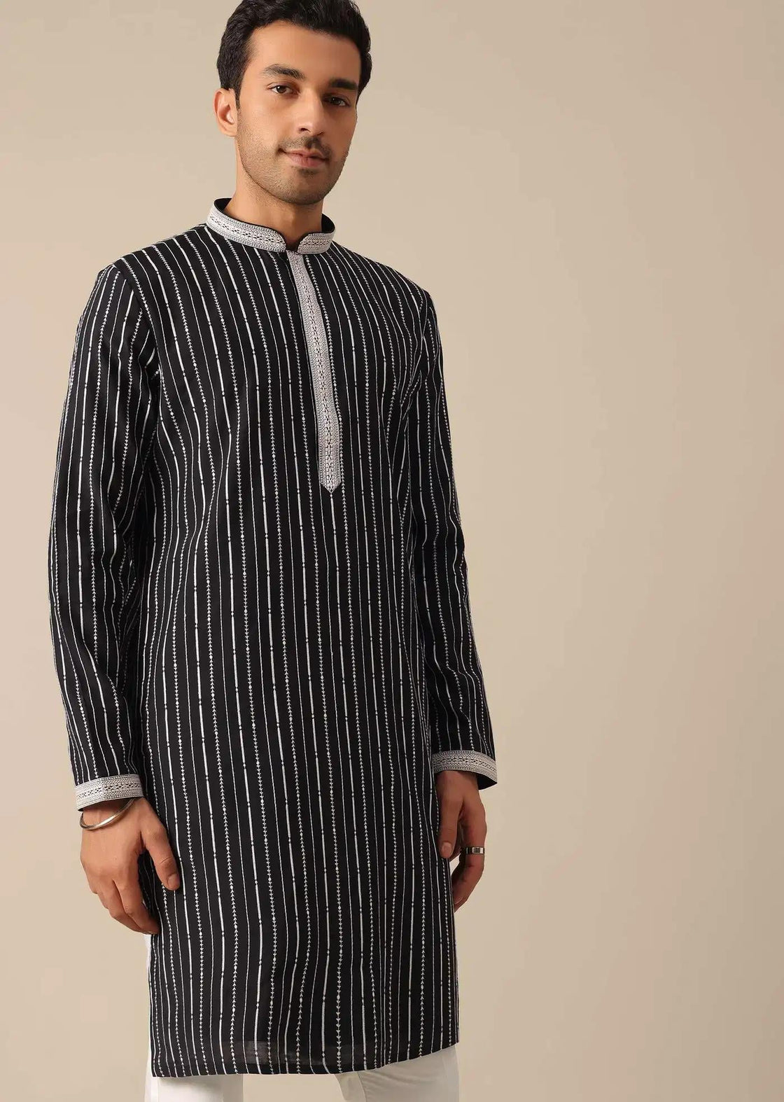 Black Kurta Set With Resham Detail Elegant Designer Kurta Sets