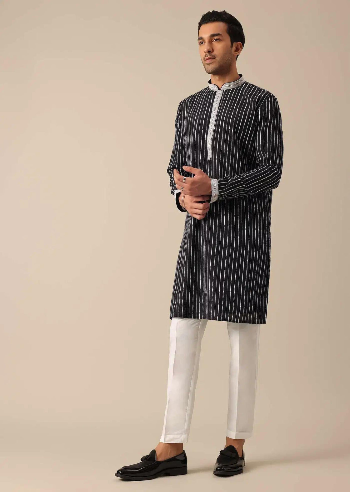 Black Kurta Set With Resham Detail Elegant Designer Kurta Sets