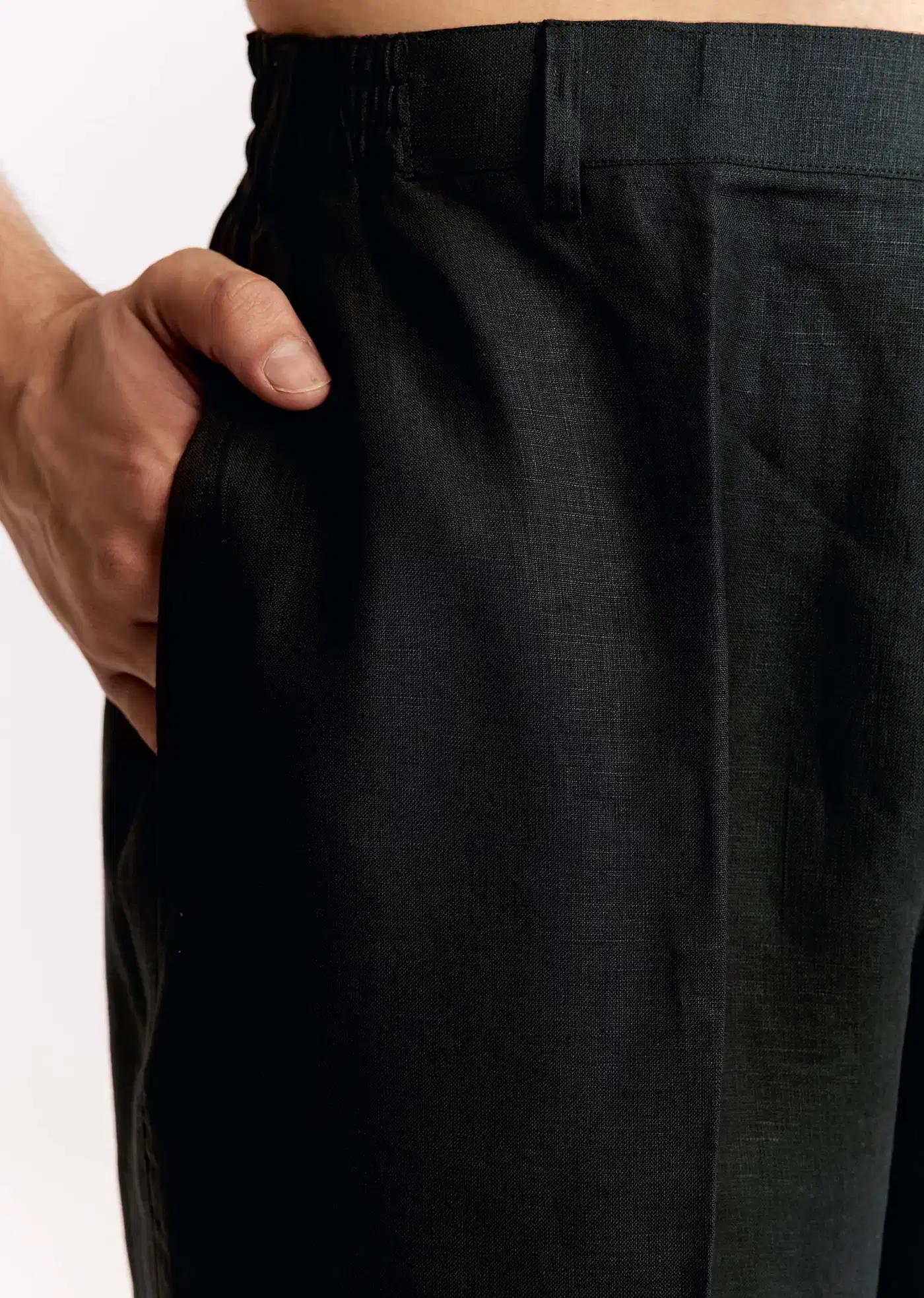 Black Linen Kurta Set With Embroidery Elegant Designer Kurta Sets