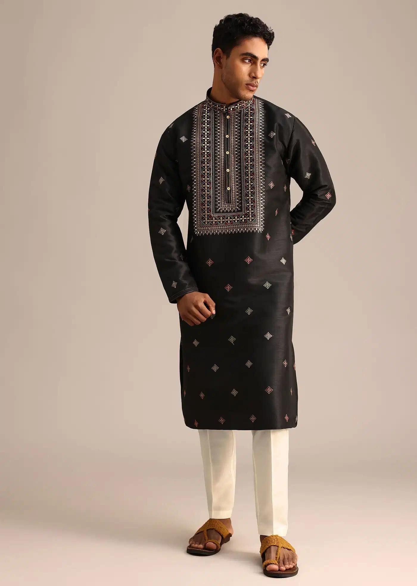 Black Mirror Work Kurta Set Elegant Designer Kurta Sets