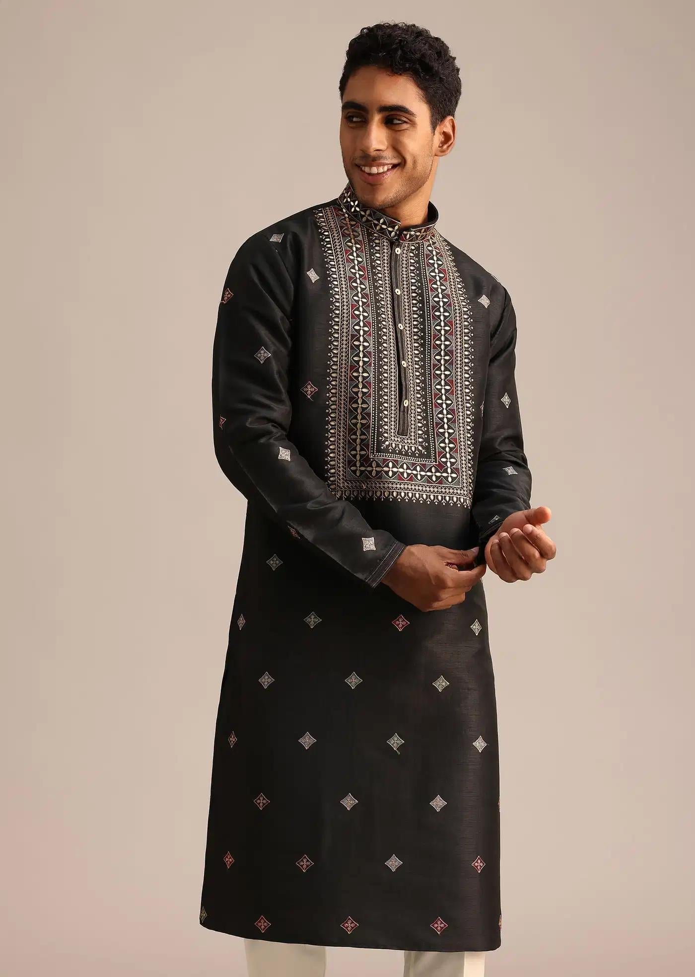 Black Mirror Work Kurta Set Elegant Designer Kurta Sets
