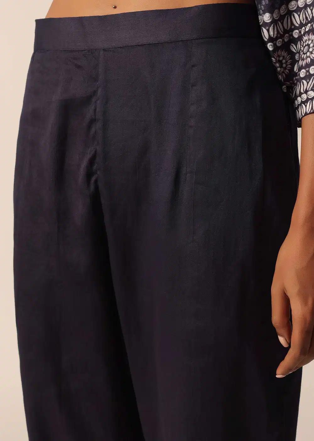 Black Printed Kurta And Pant Ensemble With Sequin Work Outfit