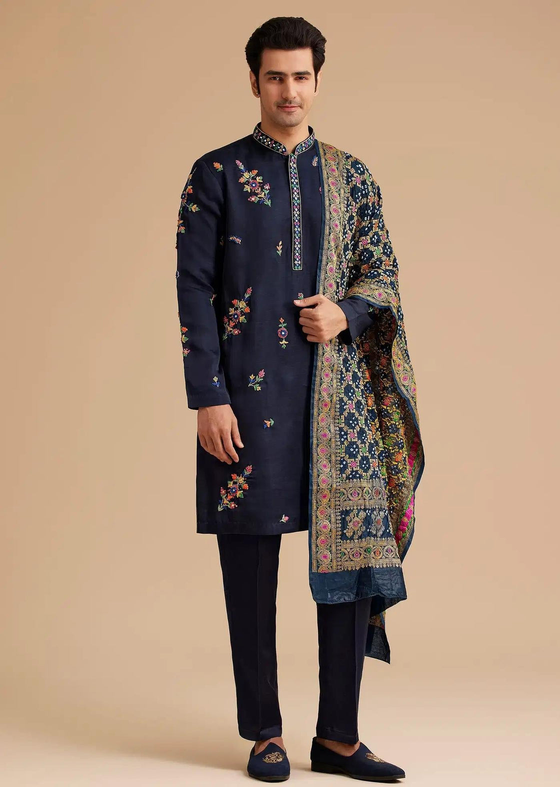 Blue Embroidered Kurta Set With Dupatta Elegant Designer Kurta Sets