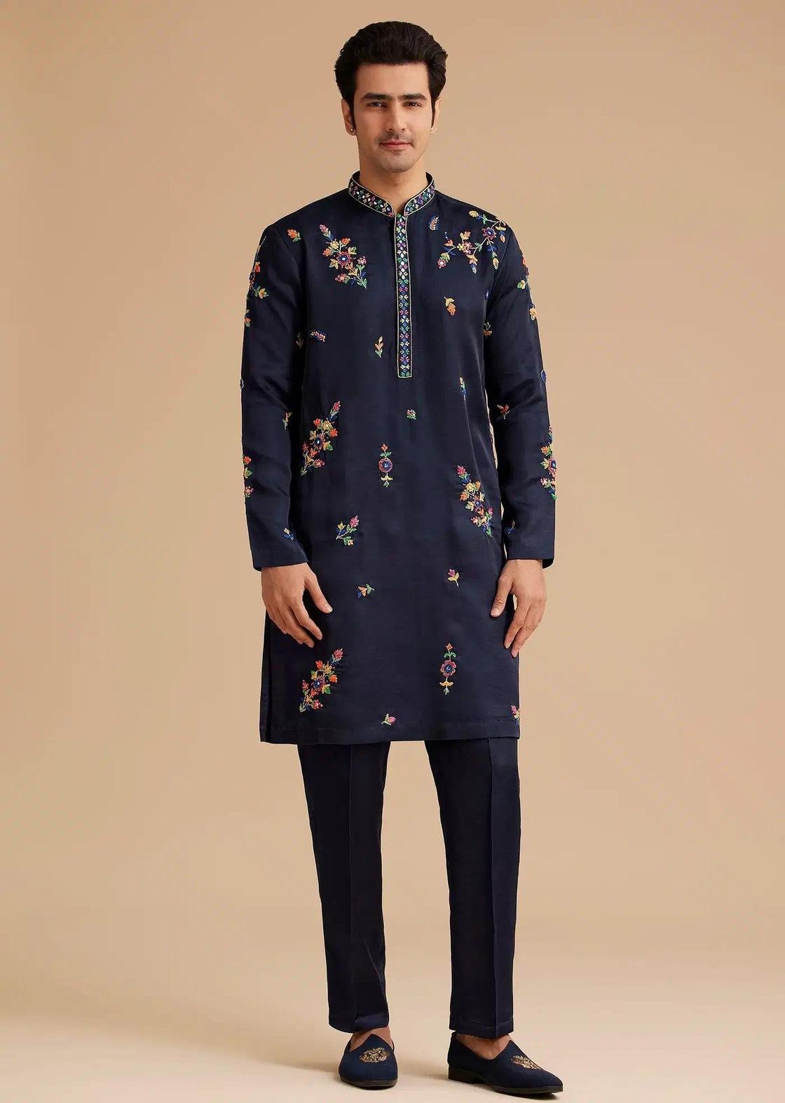 Blue Embroidered Kurta Set With Dupatta Elegant Designer Kurta Sets