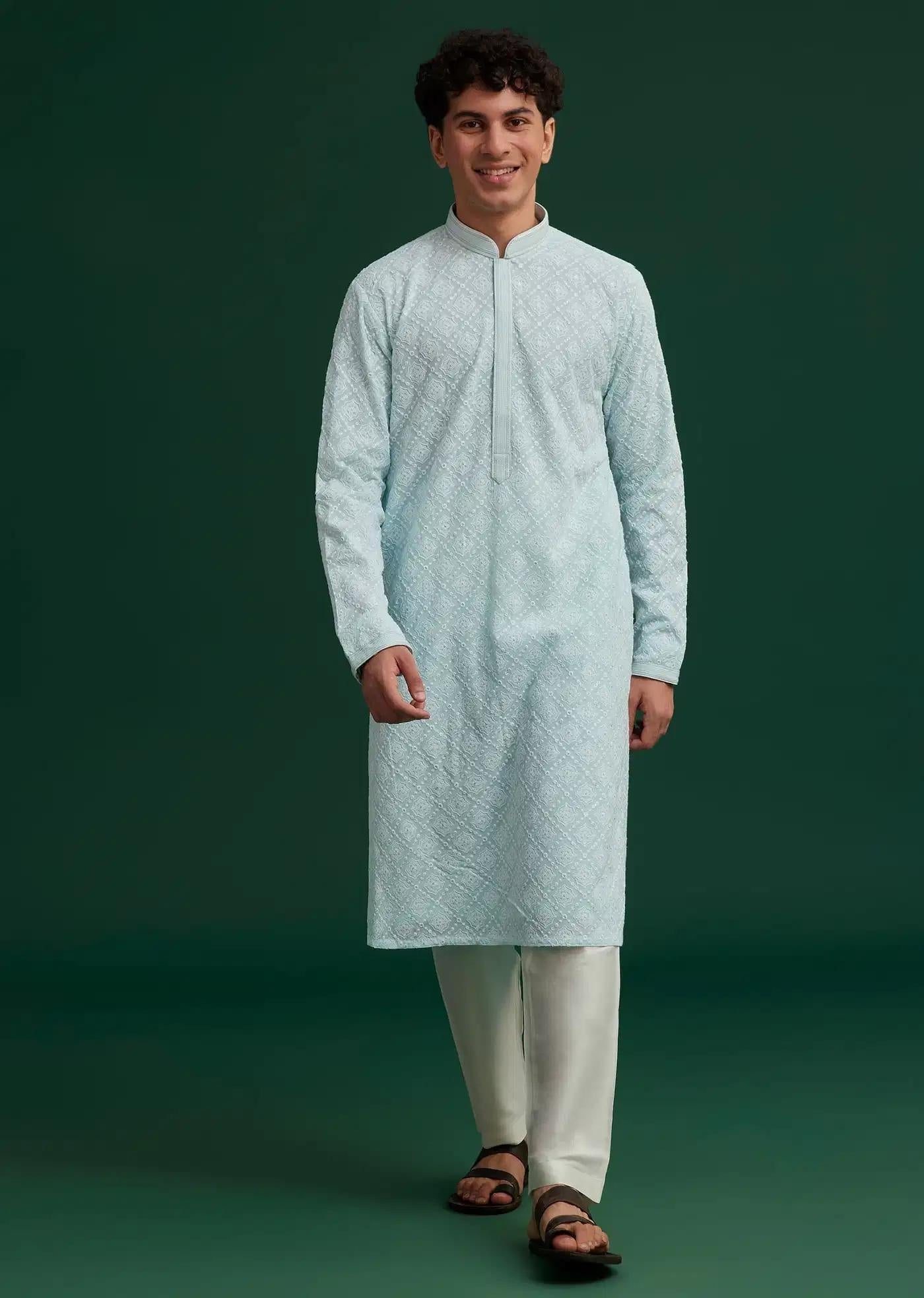 Blue Georgette Embroidered Kurta Set Elegant Designer Kurta Sets