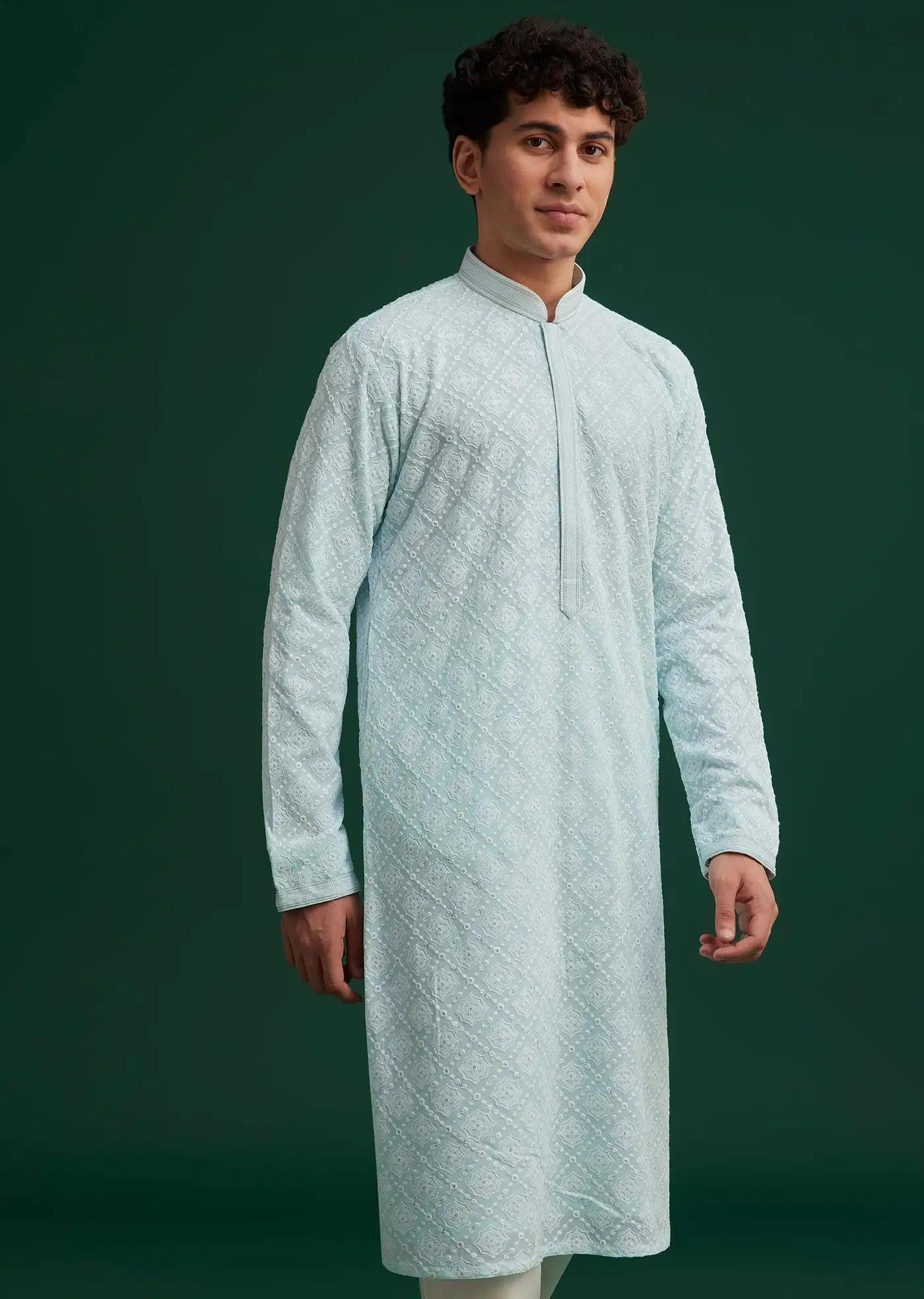 Blue Georgette Embroidered Kurta Set Elegant Designer Kurta Sets