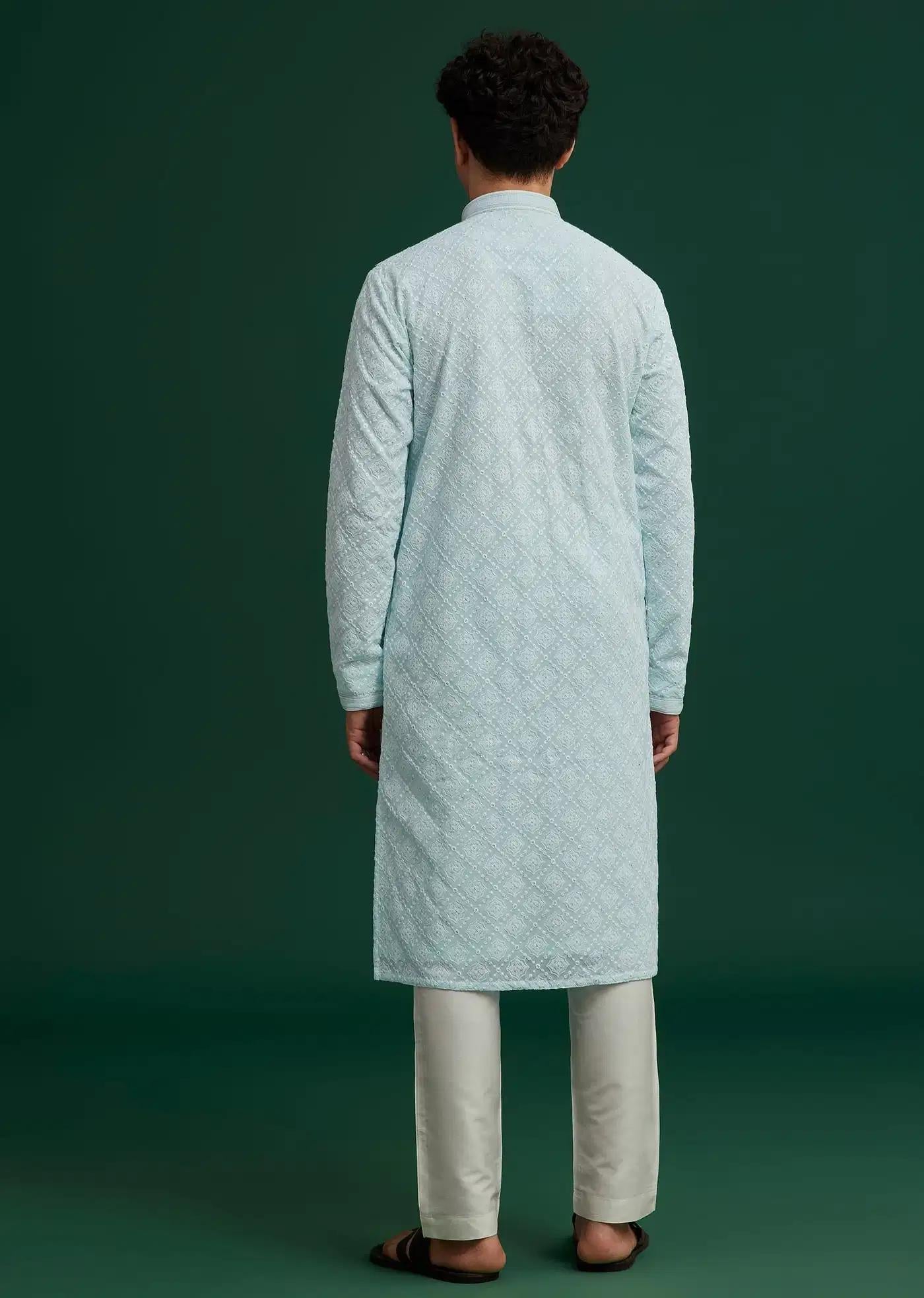 Blue Georgette Embroidered Kurta Set Elegant Designer Kurta Sets