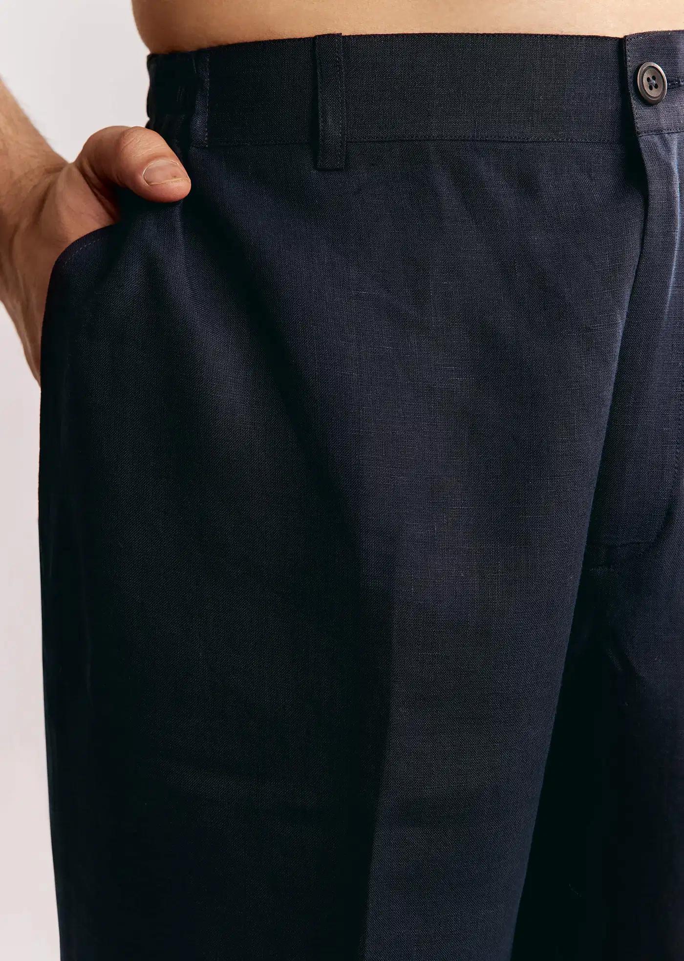 Blue Linen Kurta Set With Embroidery Elegant Designer Kurta Sets