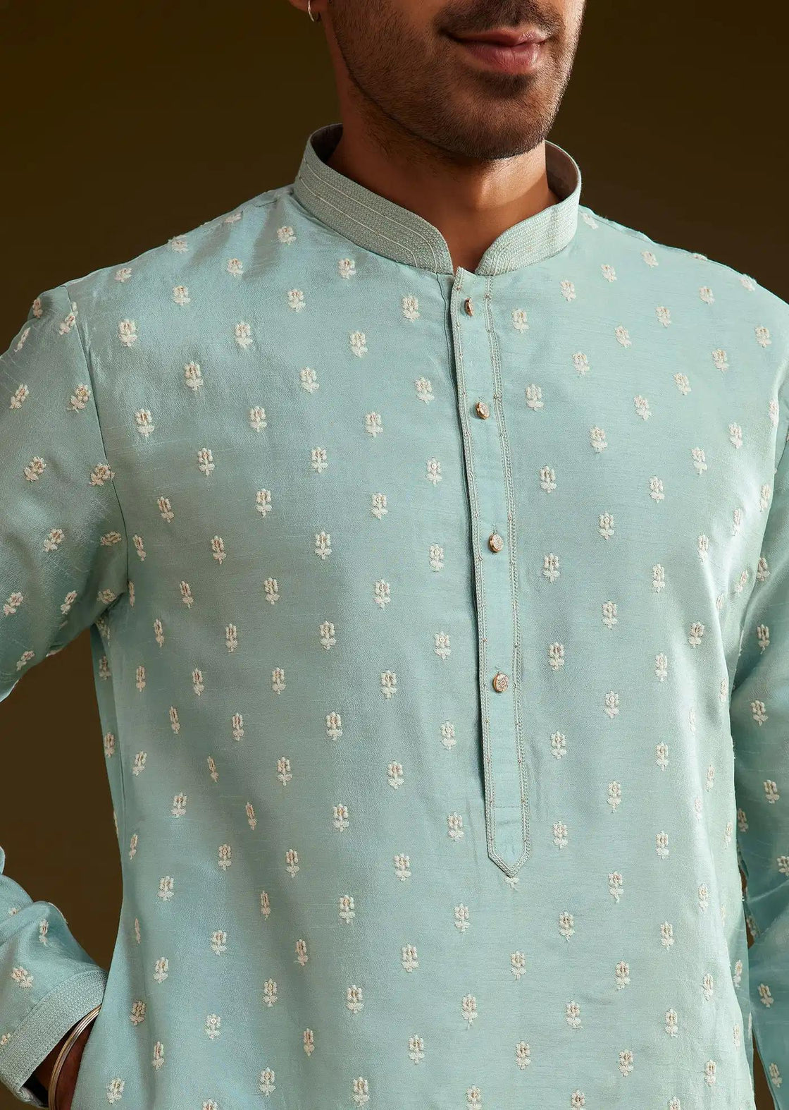 Blue Silk Embroidered Kurta Set Elegant Designer Kurta Sets