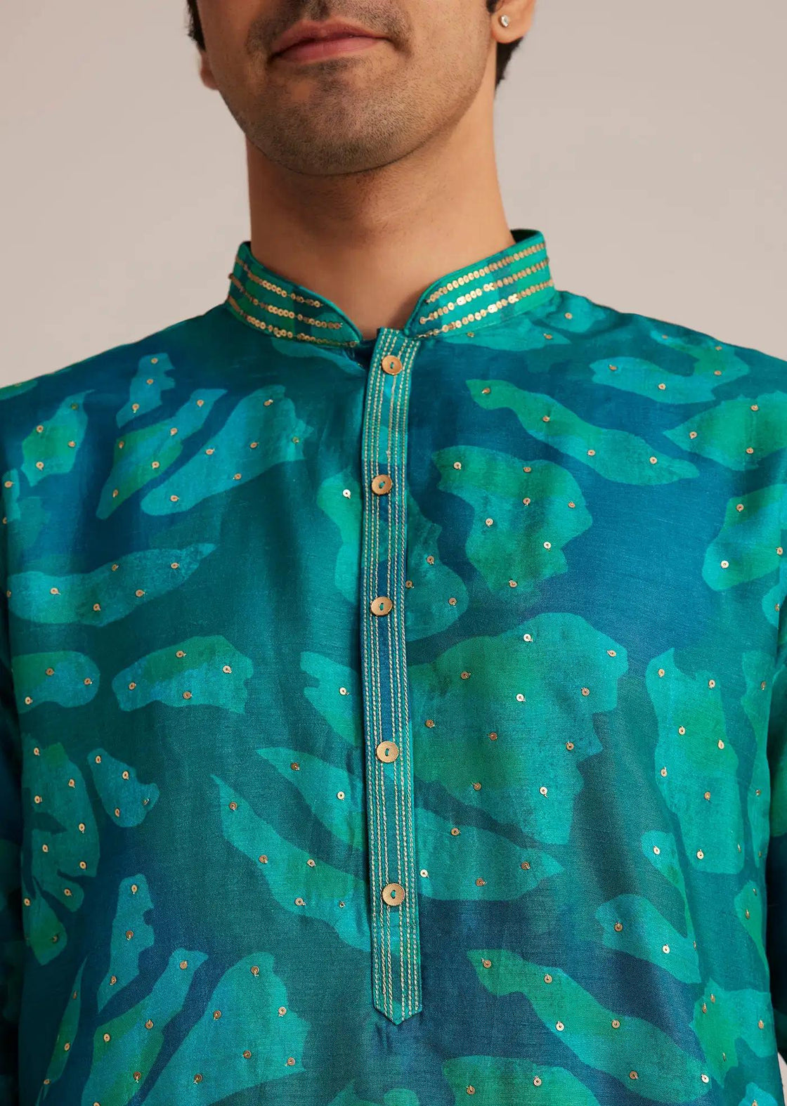 Bottle Green Printed Kurta Set Elegant Designer Kurta Sets