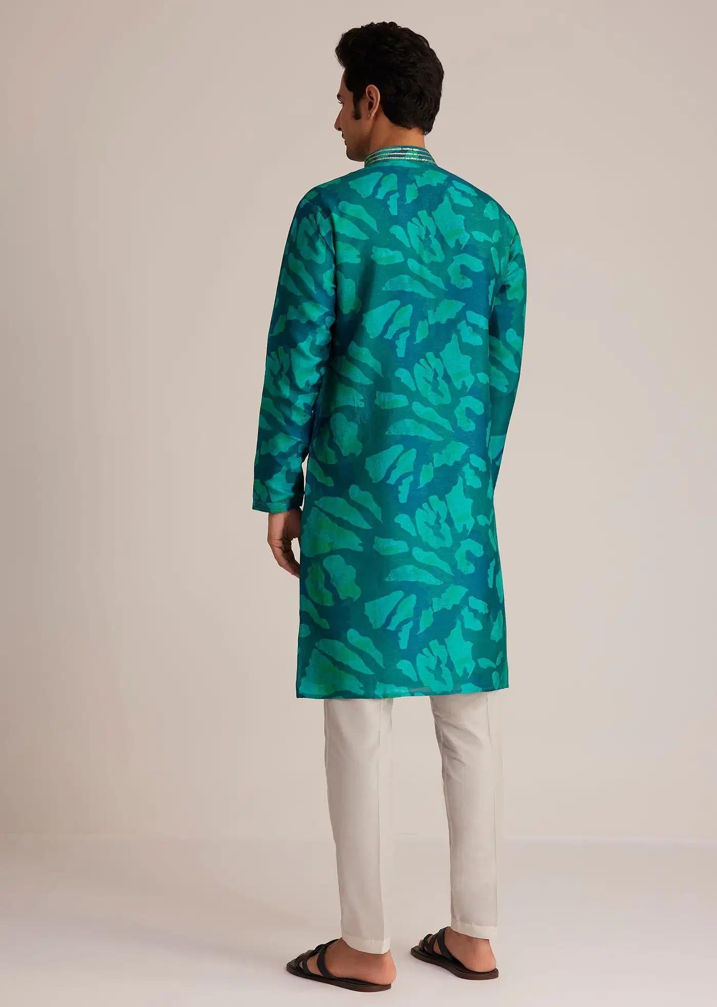 Bottle Green Printed Kurta Set Elegant Designer Kurta Sets