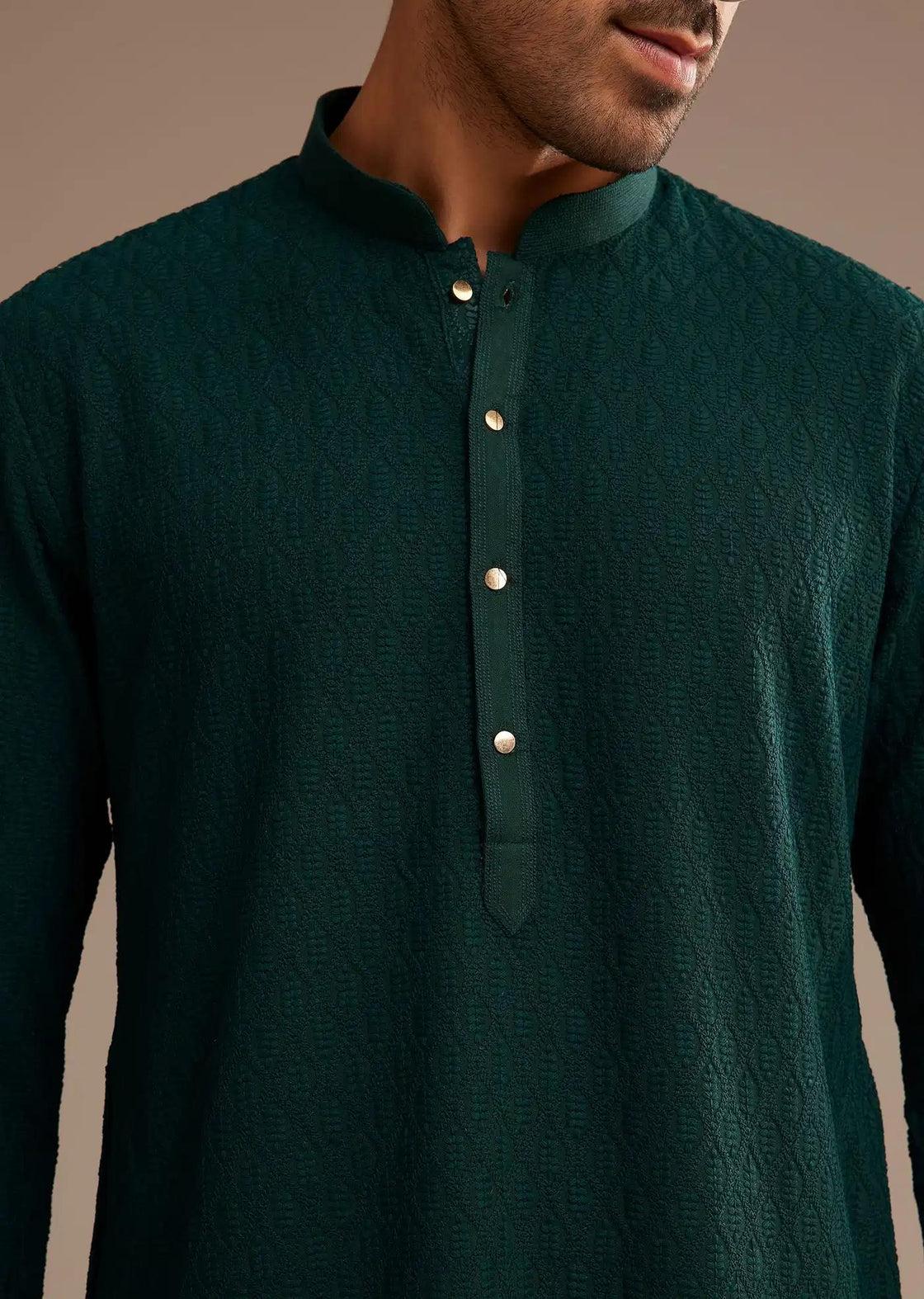 Bottle Green Rayon Embroidered Kurta Set Elegant Designer Kurta Sets