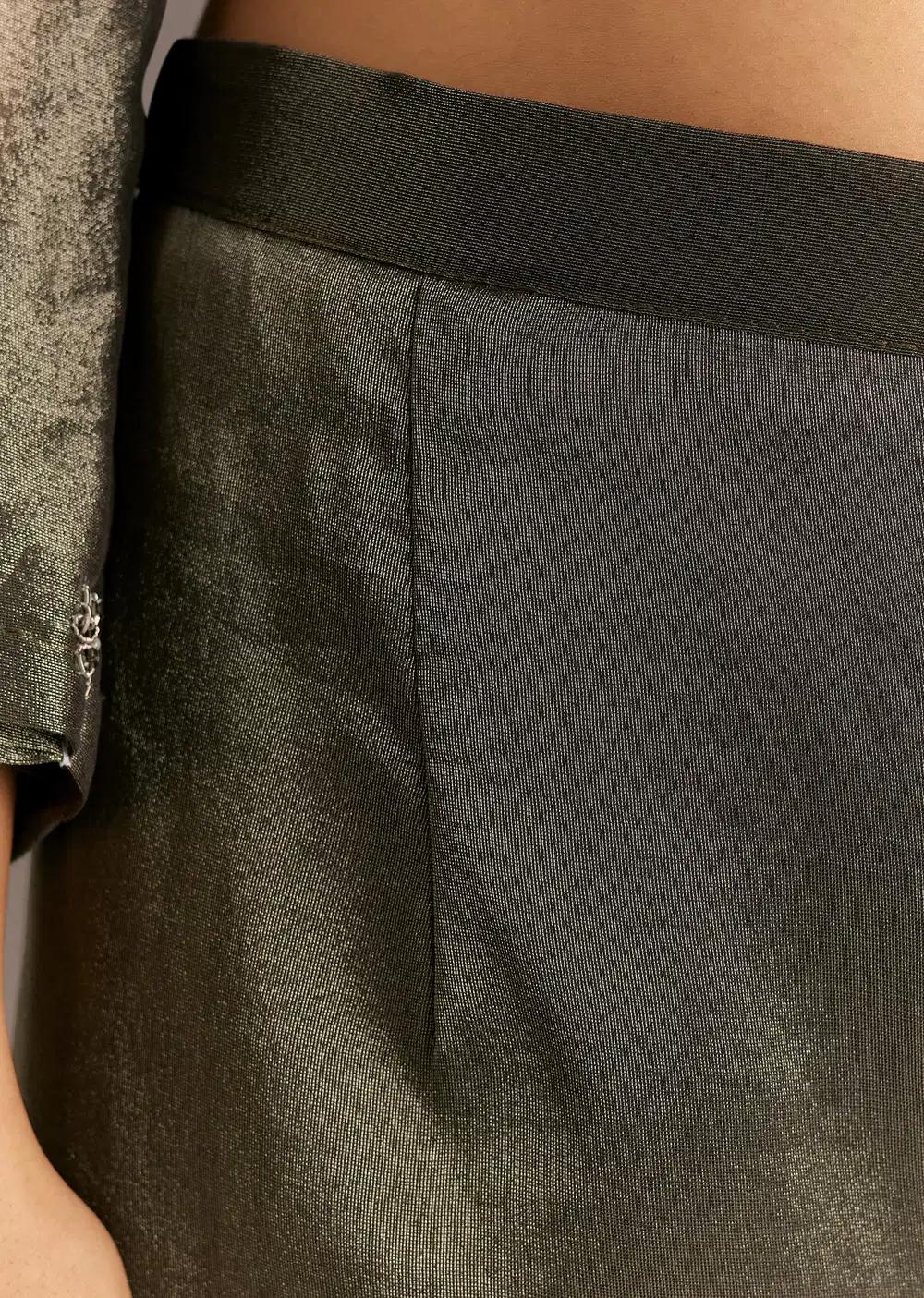 Dark Grey Tissue Kurta Pant Ensemble With Butti Dupatta Outfit