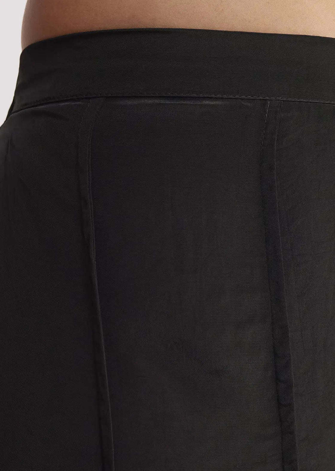 Flared Satin Palazzo With Minimal Black Croptop