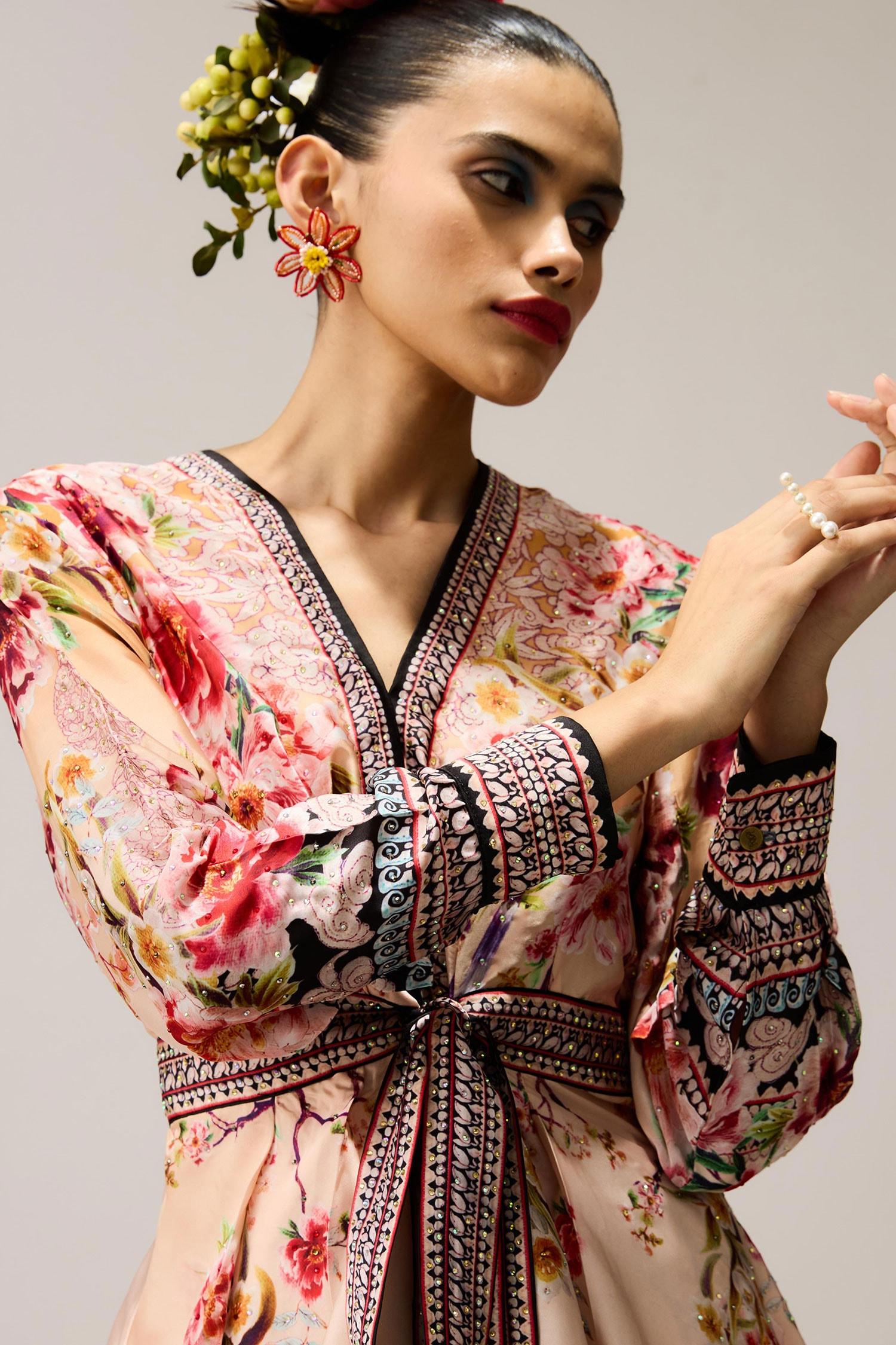 Beige Polyester, Gomti Leela Crystallised Printed - Designer Kurta Set