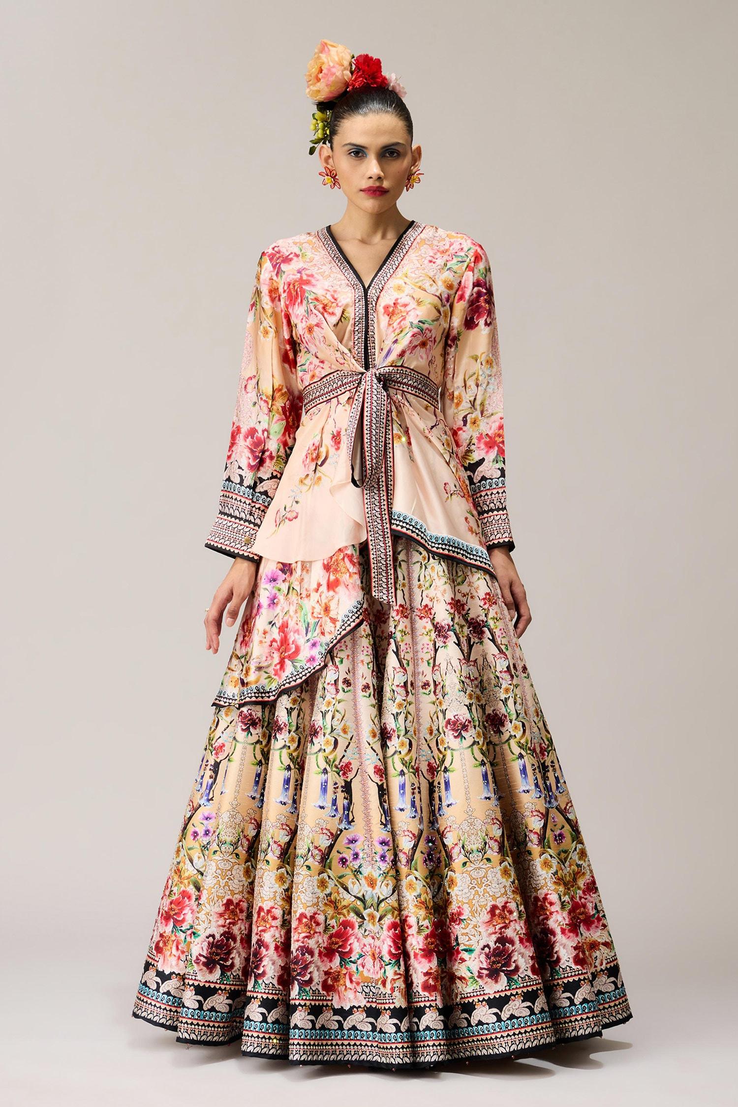 Beige Polyester, Gomti Leela Crystallised Printed - Designer Kurta Set