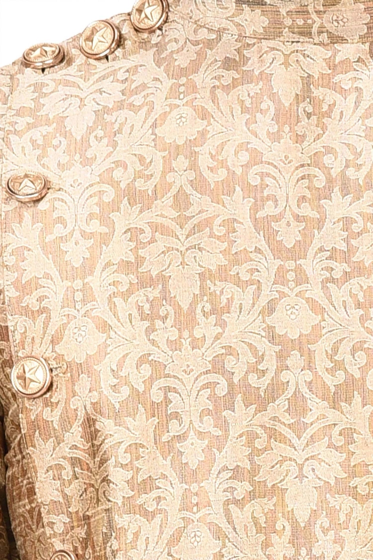 Kurta Set Beige Silk Cotton Embroidery Jacquard