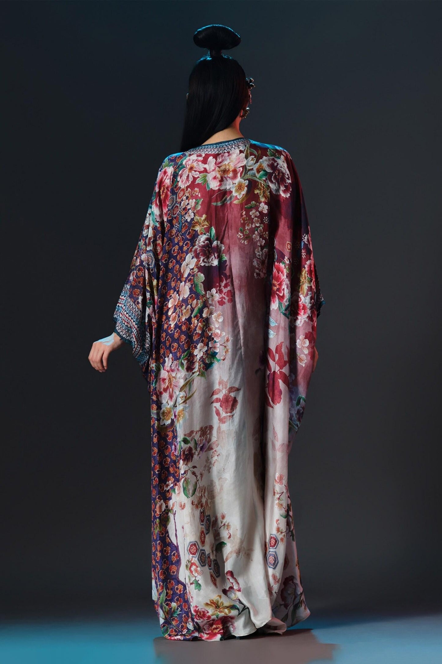 Beige Silk Embroidery V-neck Imama V Printed Designer - Designer Kurta Set