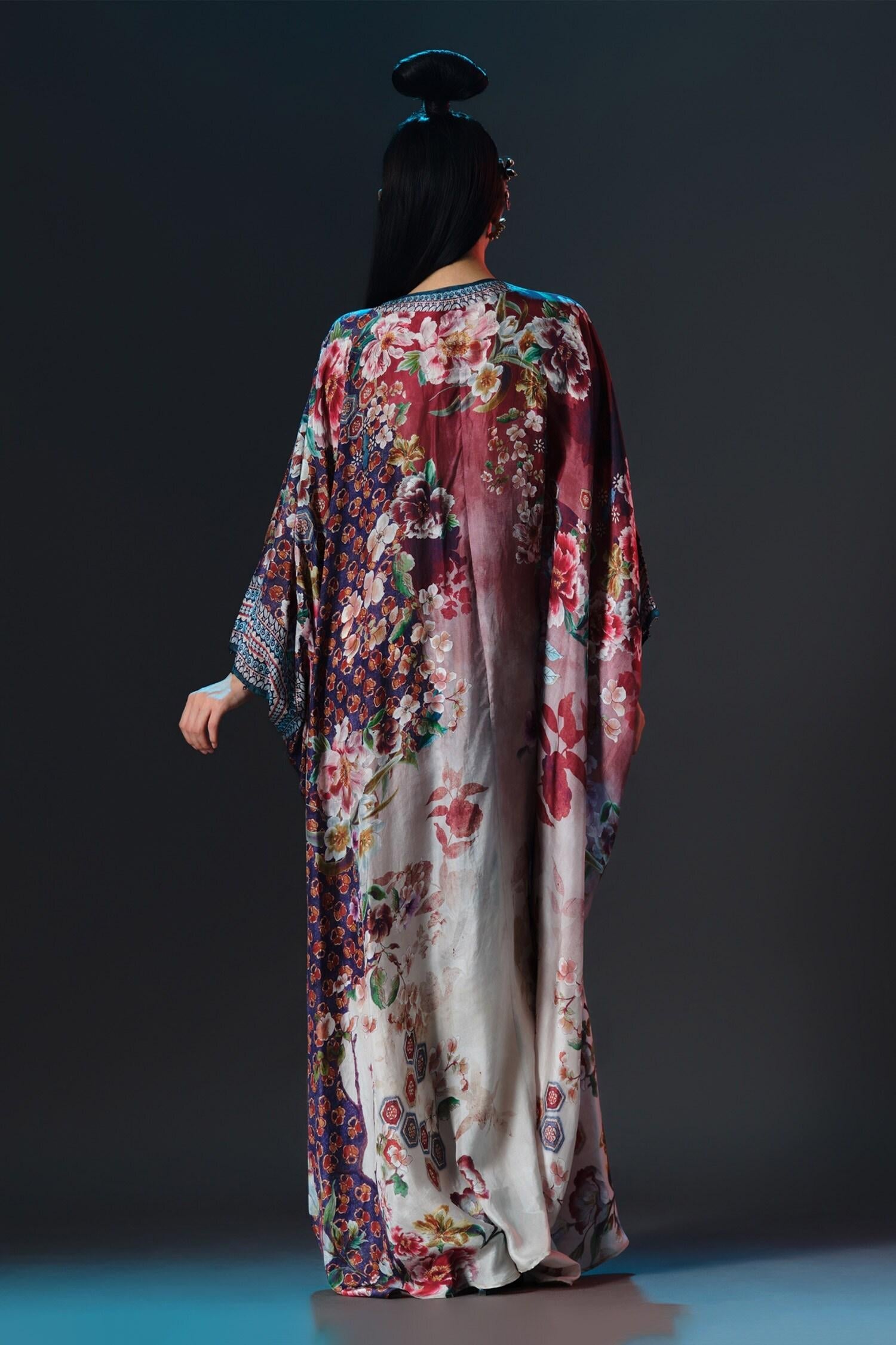 Beige Silk Embroidery V-neck Imama V Printed Designer - Designer Kurta Set