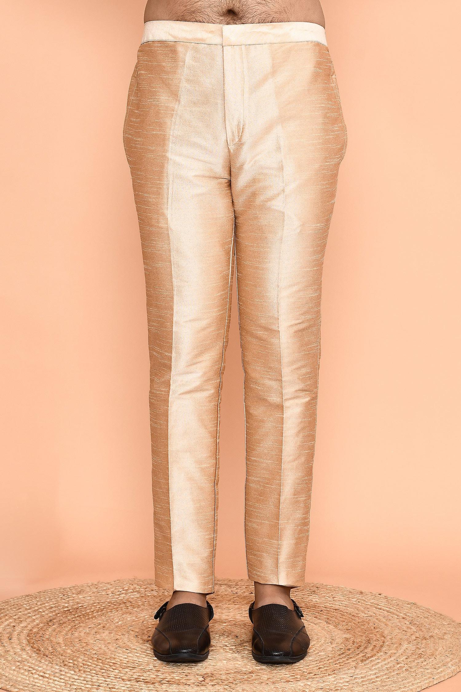Kurta With Pant Brown Silk Embroidery Mini Flora