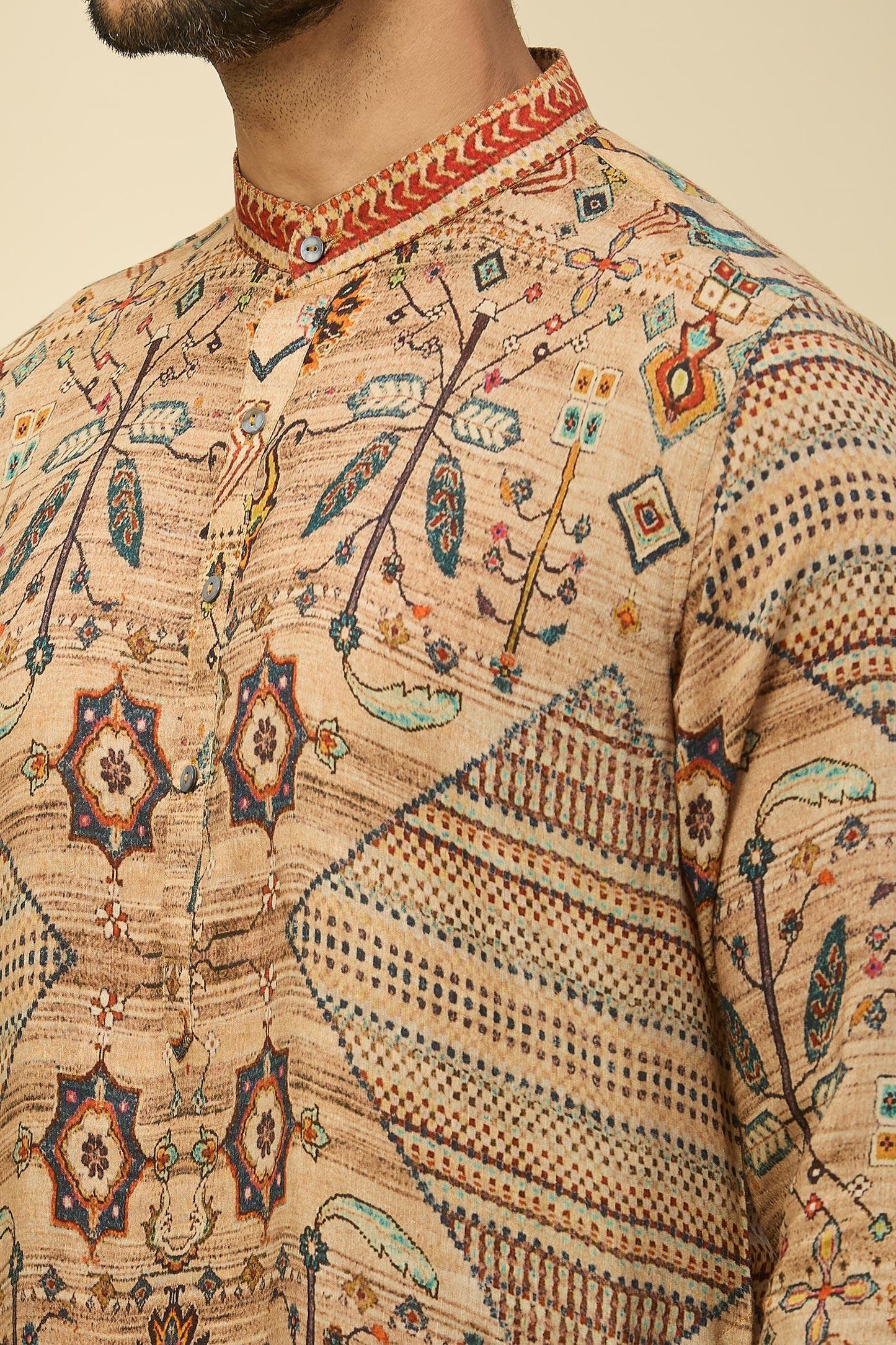 Kurta Set Gold Digital Print