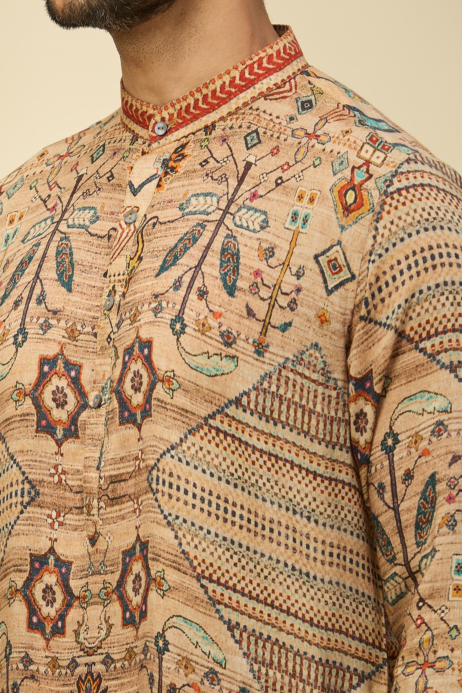 Kurta Set Gold Digital Print