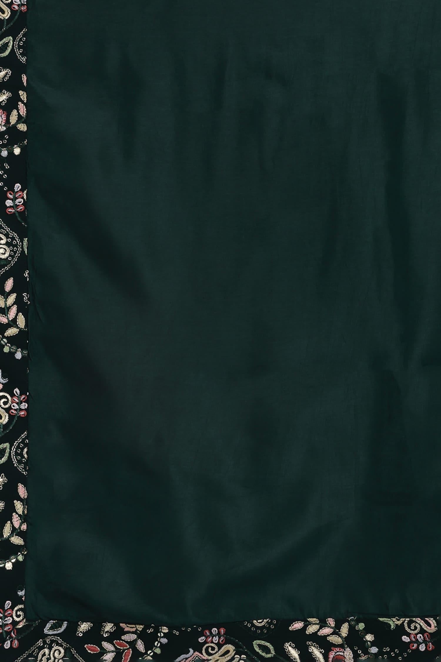 Kurta With Patiala Green Cotton Sequins Embroidery Krish