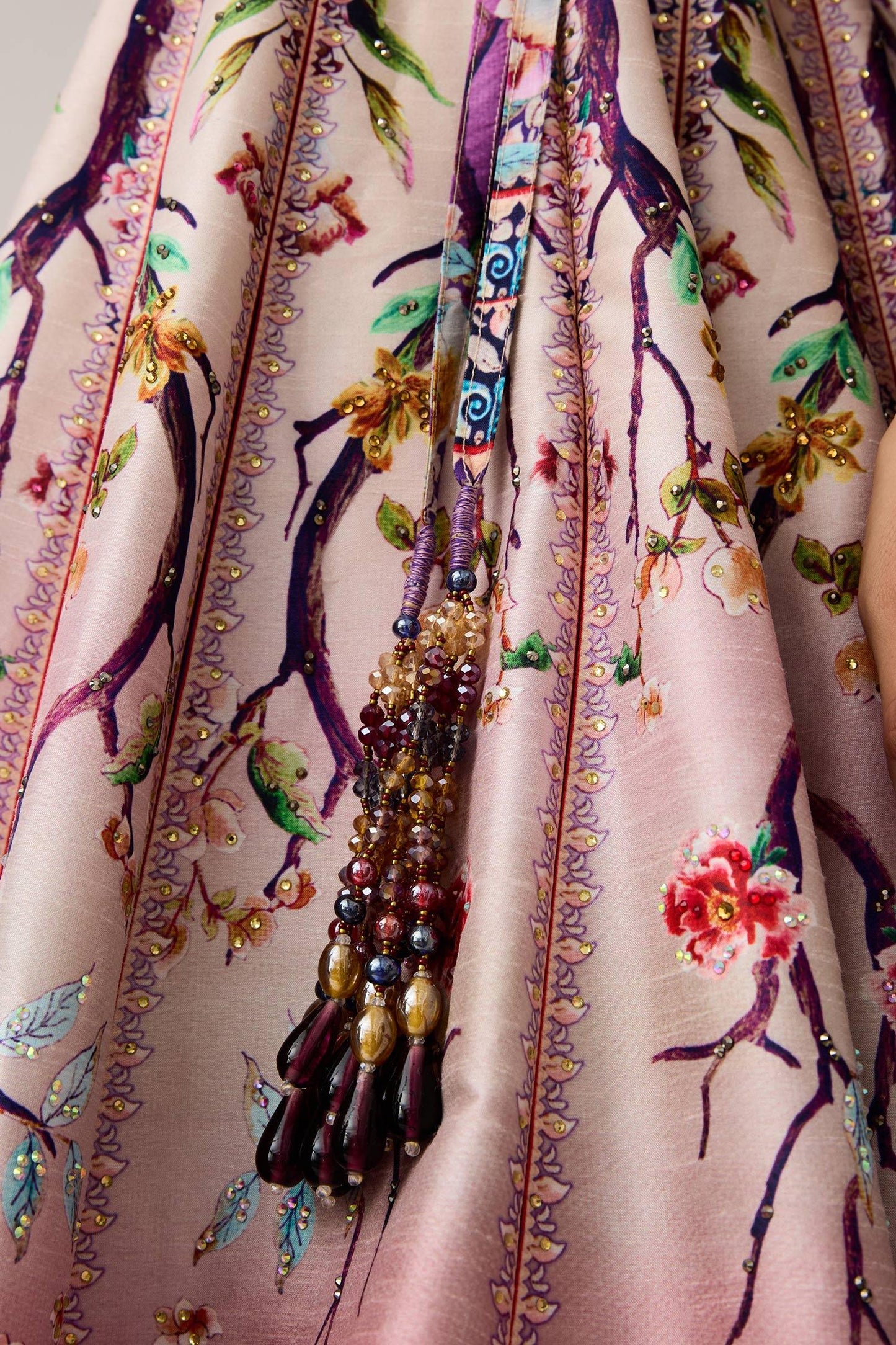 Lavender Polyester, Dupion, Rubali Leela And Pink Printed - Designer Kurta Set