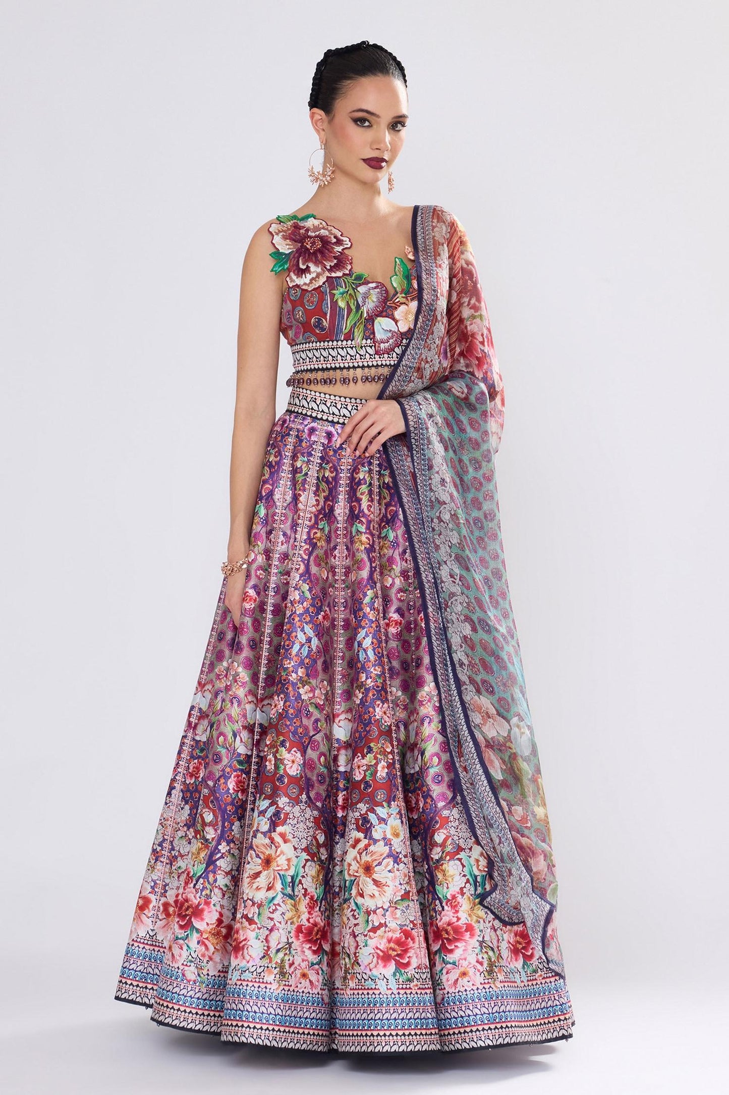 Multi Color Floral - Designer Kurta Set
