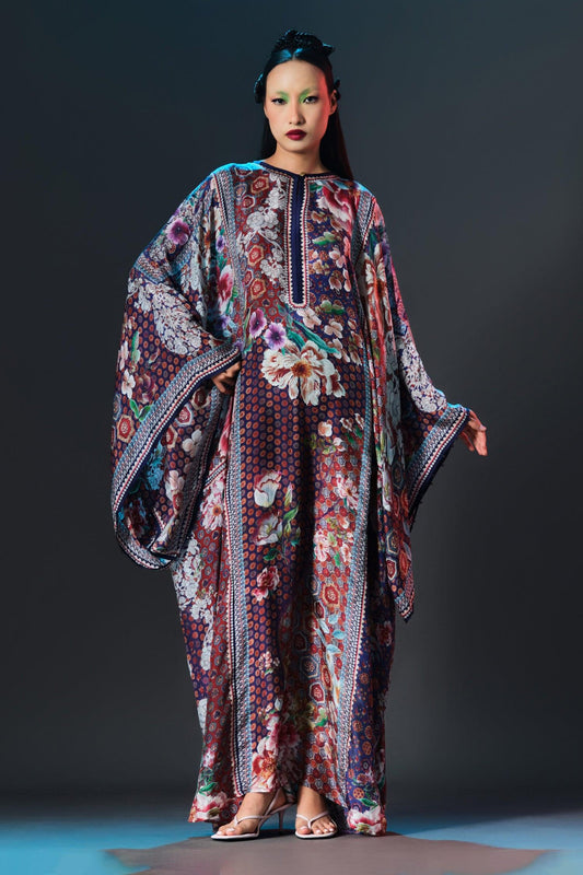 Multi Color Silk Round Neck Beatrice Printed Boxy