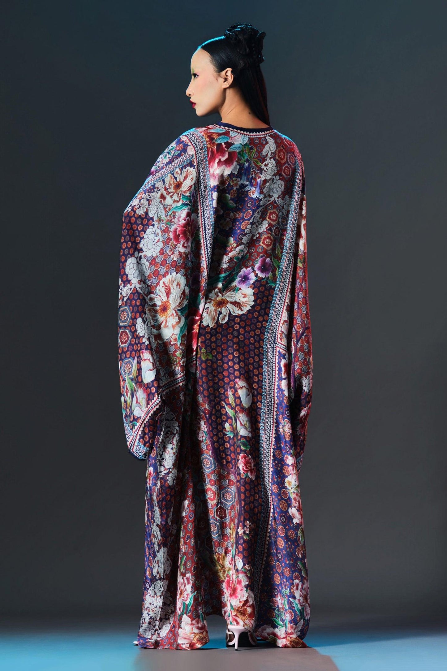 Multi Color Silk Round Neck Beatrice Printed Boxy
