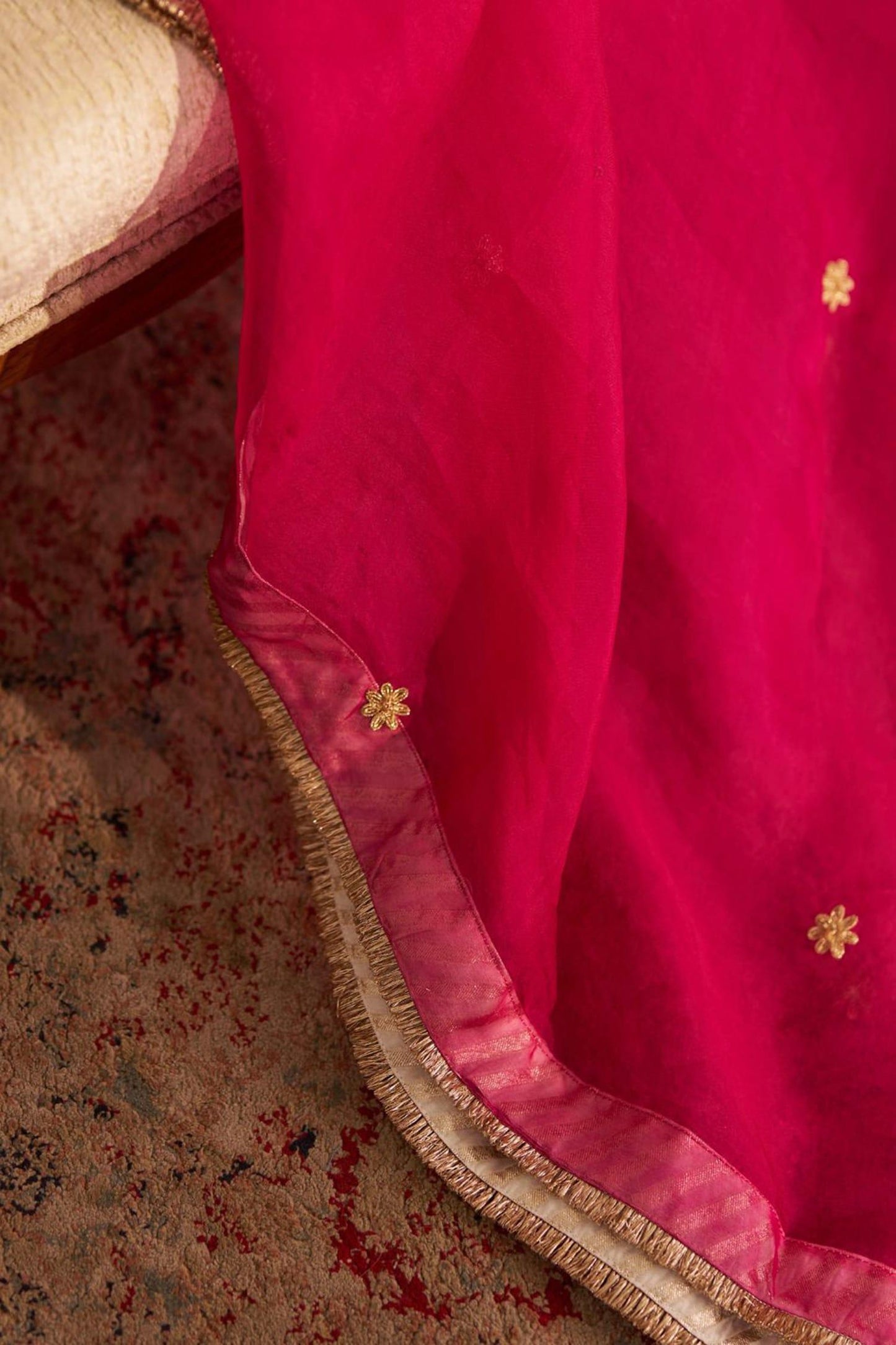 Pink Embroidery Round Neck Haayat Kaftan Set - Designer Kurta Set