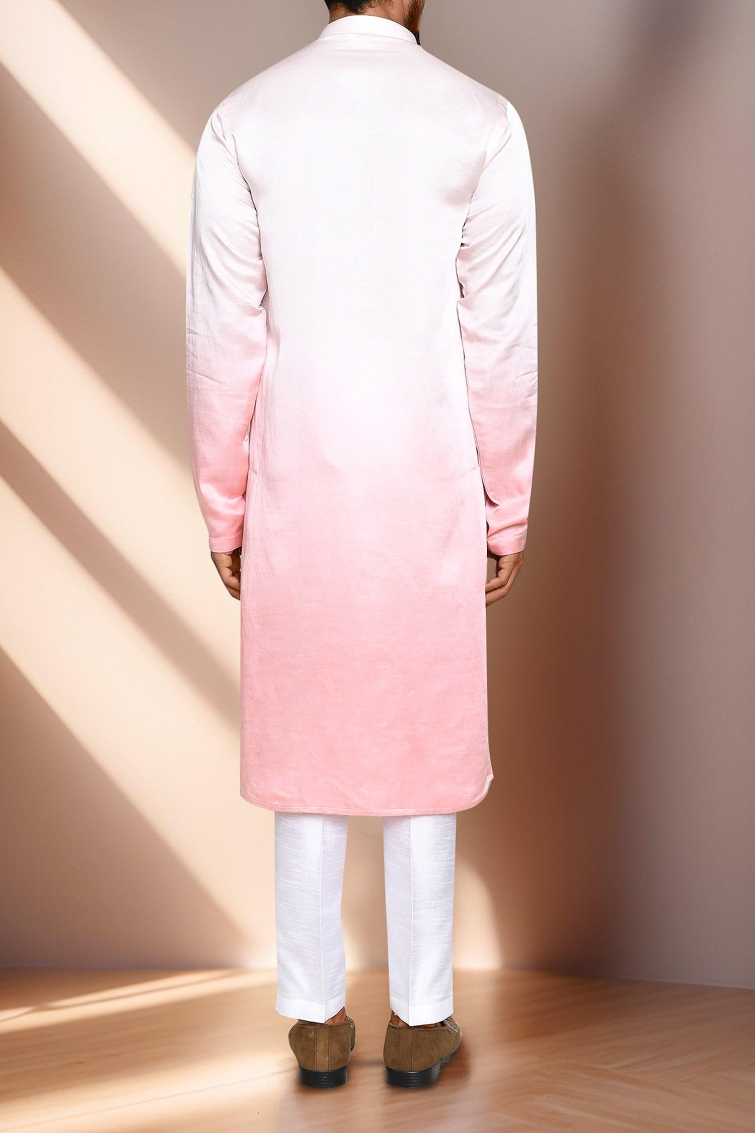 Kurta Set Pink Satin Silk Ombre