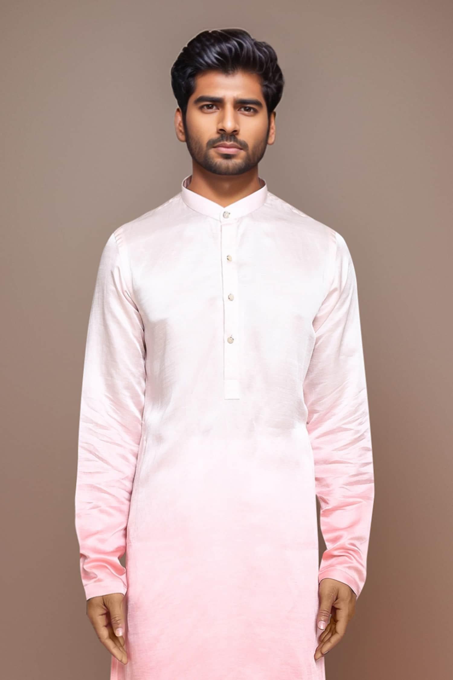Kurta Set Pink Satin Silk Ombre