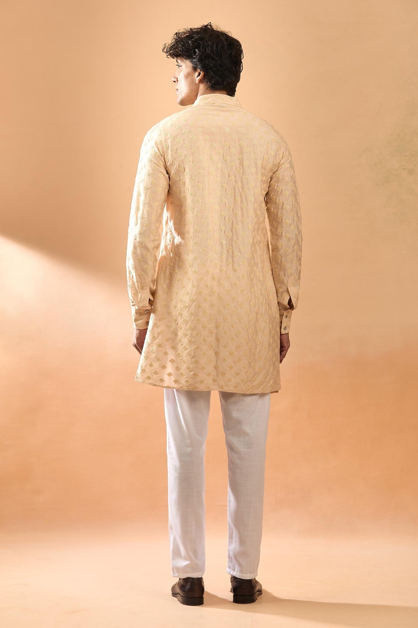 Kurta With Pant Pink Silk Cotton Satin Embroidery