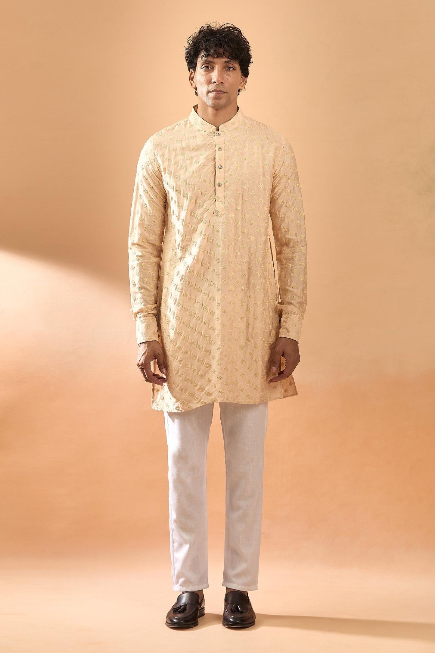 Kurta With Pant Pink Silk Cotton Satin Embroidery