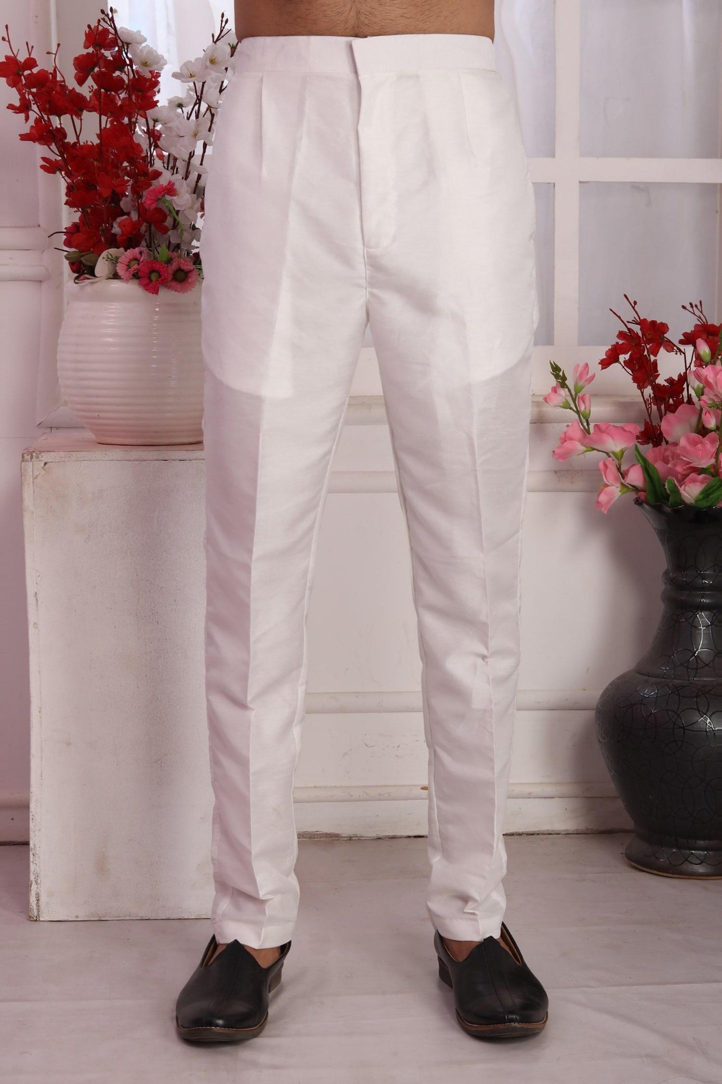 Kurta And Aligadhi Pant Set Pink Silk Embroidery Straight