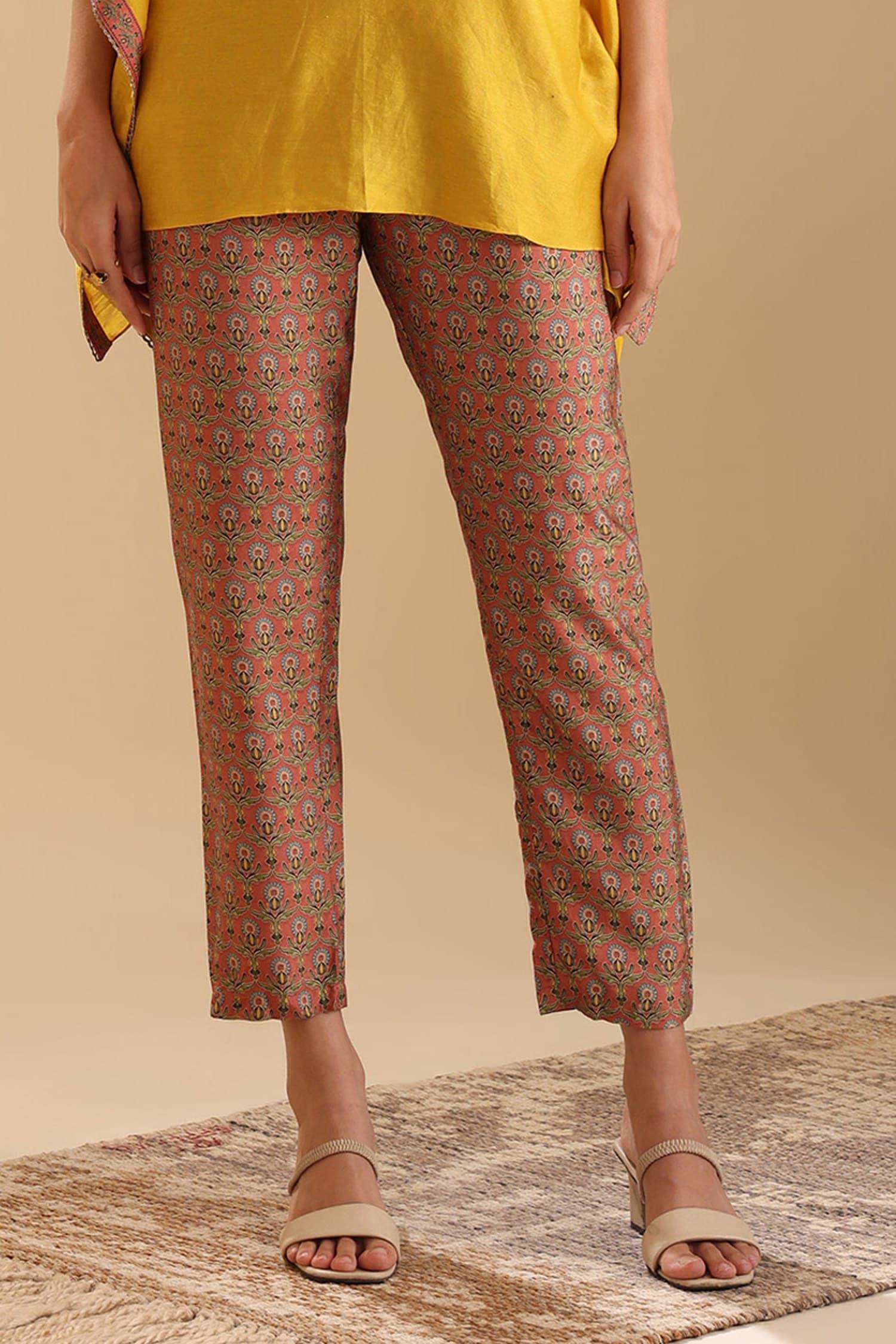 Yellow Chanderi Beads, Embroidery Collared Eraya Placket Kaftan With Pant - Designer Kurta Set